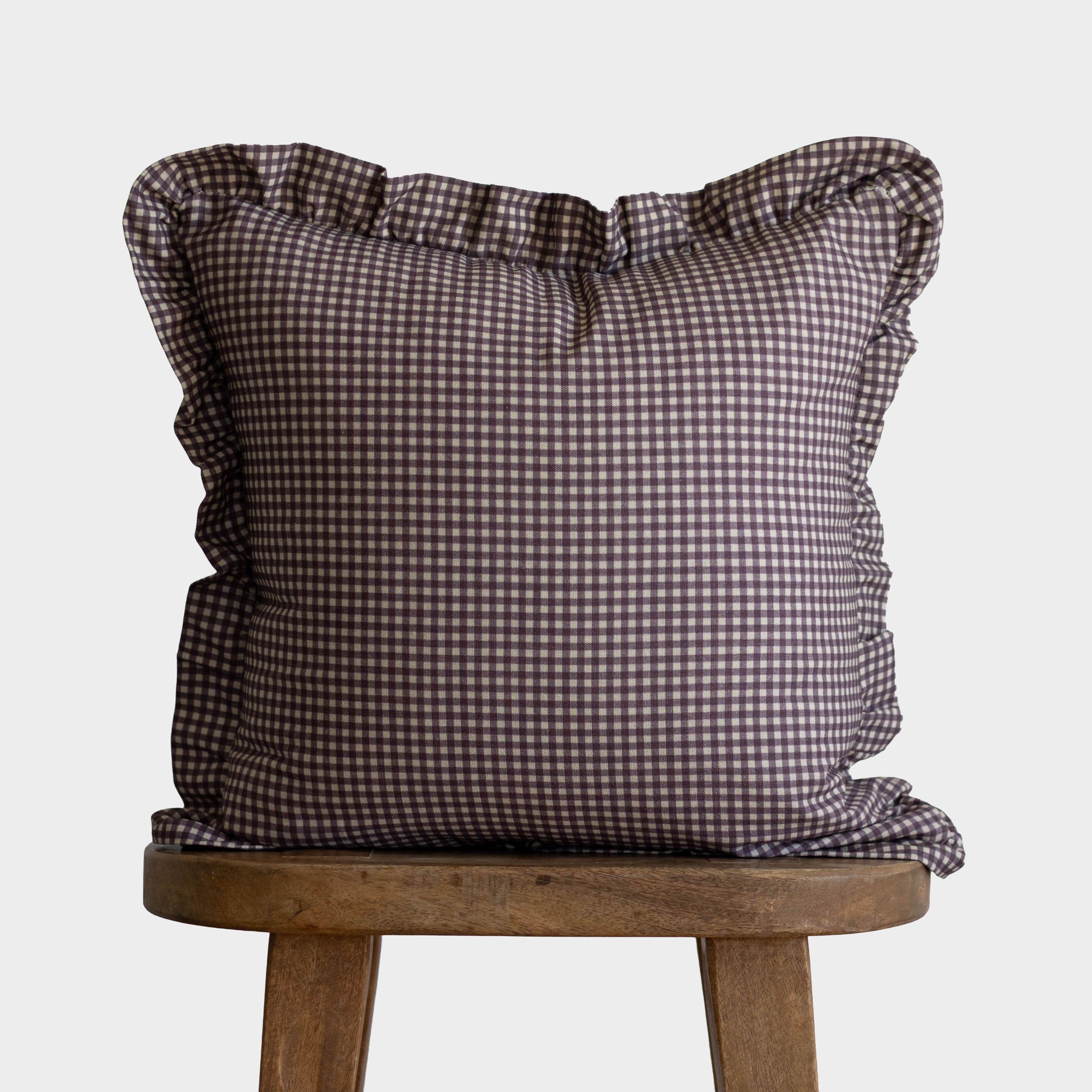 Plum Mini Gingham Ruffle - 20"