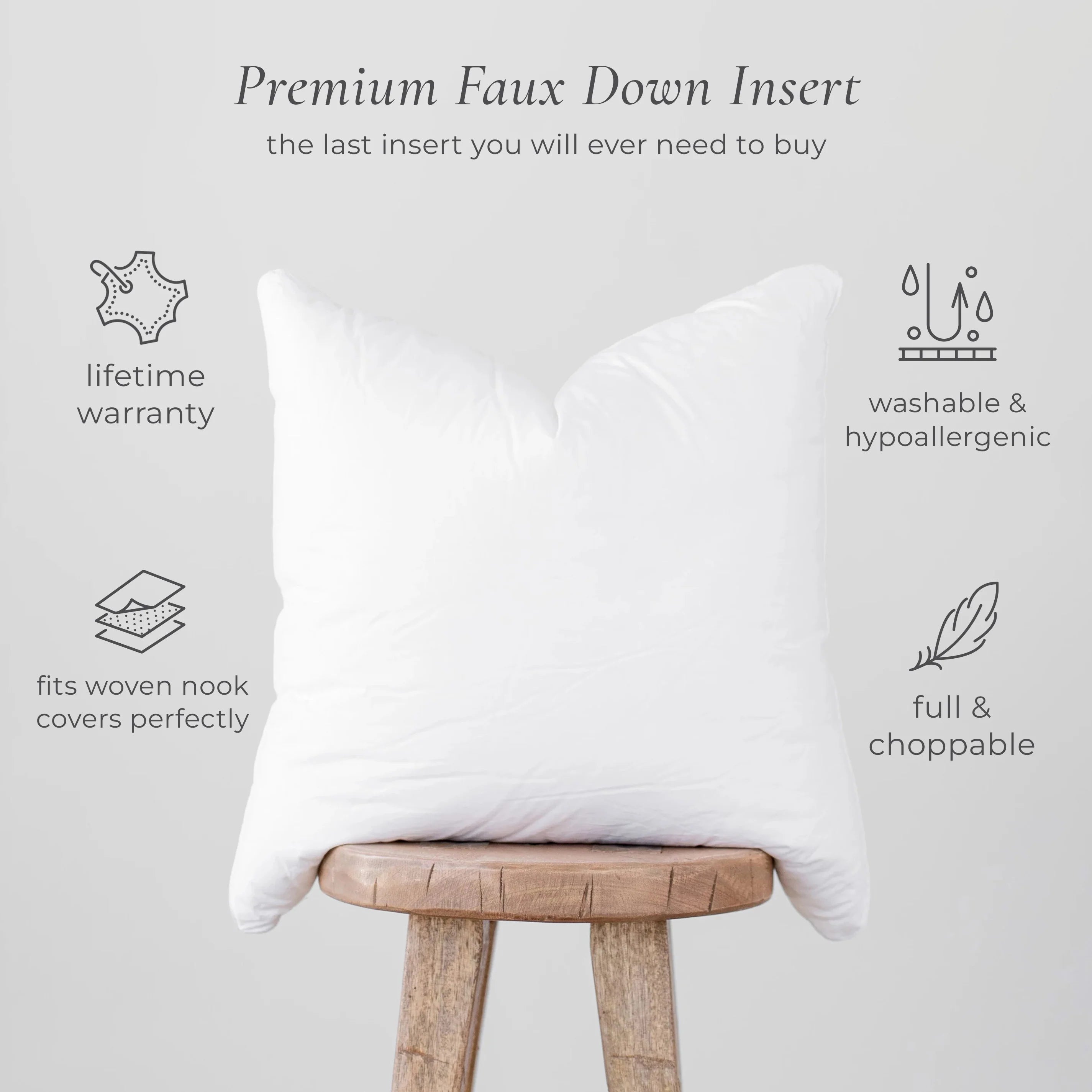 Premium Faux Down Insert- 26 Euro Size