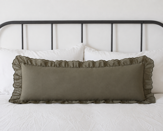 Dark Olive Eyelet Ruffle Basics - 18" | 22" | 26" | 12x20" | 12x40"