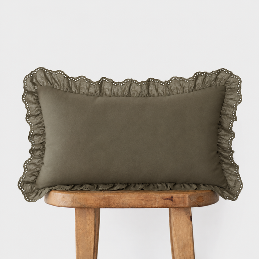 Dark Olive Eyelet Ruffle Basics - 18" | 22" | 26" | 12x20" | 12x40"