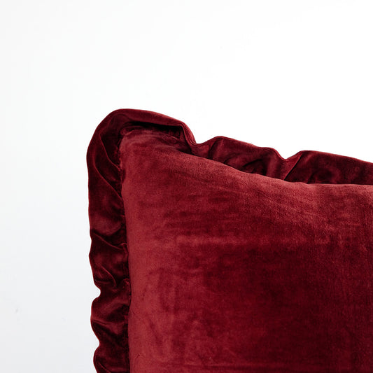 Oxblood Velvet Ruffle - 18" | 22"