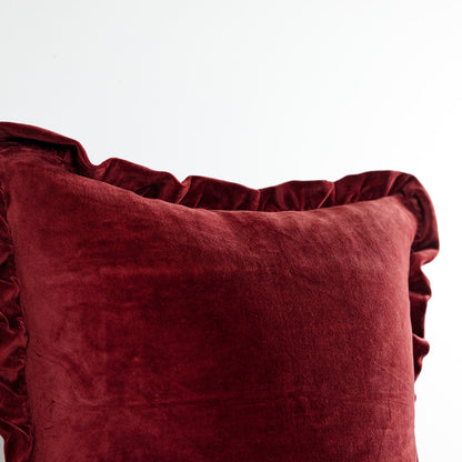 Oxblood Velvet Ruffle - 18" | 22"